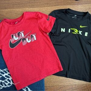 Nike Kids Red and Black Short Sleeve Tees